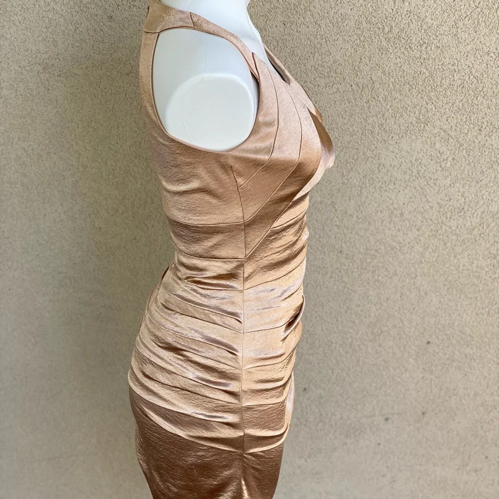Natasha Metallic Gold Bodycon Dress - Picture 2 of 5